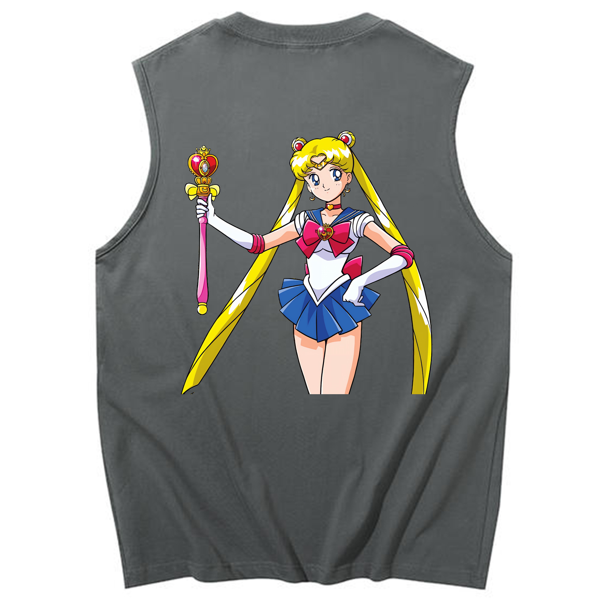 （画像用） 美少女戦士セーラームーン 月野 うさぎ つきの うさぎ Sailor Moon Tsukino Usagi コットン100％タンクトップ（背面プリント）